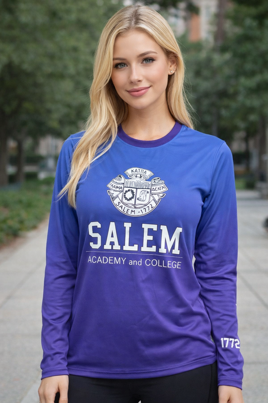 SALEM ACADEMY & COLLEGE PERFORMANCE LONG-SLEEVE SHIRT BY SUPERPOWERS HEROIC (unisex) - SUPERPOWERS HEROIC APPAREL